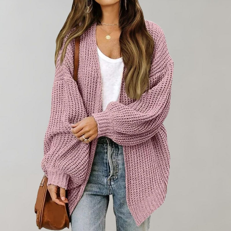 Daisy Relaxed Fit Open-Front Cardigan in Pink, view 4