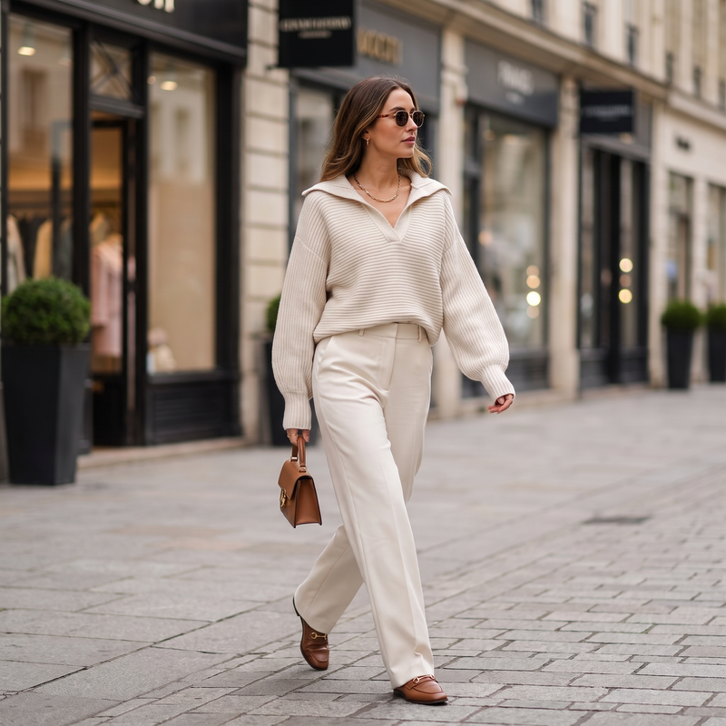 Gemma Hooded Ribbed Knit Sweater in Apricot, view 7